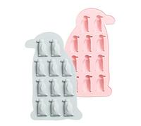 Molde De Silicona Con Forma De Pingüino Divertido De 2 Piezas Para Chocolate, Bandeja De Cubitos De Hielo Para Fiestas Y Favores, Jabón Y Gelatina DIY
