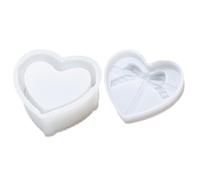 Molde de Silicona Corazón para Caja de Joyería, Blanco | Tapa, Silicona Alimentaria, Interior Liso y Superficie Espejo, para Bricolaje, Talleres y Principiantes