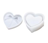 Molde de Silicona Corazón para Caja Joyería DIY Tapa Blanco | Silicona Apta para Alimentos, Acabado Liso Interior y Espejo, Desmolde Fácil, Decoración Personalizada