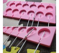 Molde de silicona de forma redonda para piruletas, herramientas para hornear para niños, Chocolate, dulces, galletas, accesorios de cocina para el hogar 9