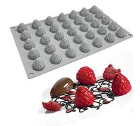 Molde de silicona de frambuesa 3D de 35 cavidades, forma de mini fruta texturizada realista, silicona de grado alimenticio para chocolate, dulces, decoración de pasteles, cubitos de hielo, jabón y