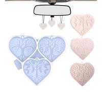 Molde de silicona para fundición de bricolaje, molde de resina suave con forma de árbol de corazón para epoxi, hormigón, yeso, arcilla, polímero, manualidades, bonitas decoraciones hechas a mano