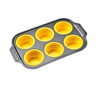 Molde de silicona para magdalenas, 6 huecos, antiadherente, fácil de disolver, para desayuno, cocinar, , horno, freidora, aire, cocina, chocolate, etc