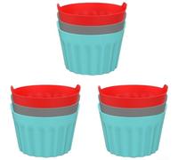 Molde de silicona para magdalenas de 6,5 cm para horno microondas airfryer (9 rojo))