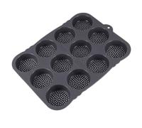 Molde De Silicona Para Panecillos De Hamburguesa, Horneado Sin Pan Plano, Molde Para Pan De 12 Cavidades, Hoja De Malla Perforada, Forma Antiadherente, Bandeja Flexible, Herramienta Para Hornear Para
