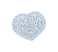 Molde de silicona portátil para sellos de uñas con forma de corazón de seta de arce para manicura en el hogar, manualidades, molde reutilizable para estampado de uñas
