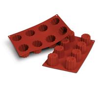 Molde de silicona Silikomart para cannelés individuales, con 8 cavidades, diámetro de 55 mm, fabricado en Italia