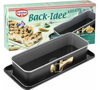 Molde desmontable rectangular de Dr. Oetker, con base esmaltada, de 30 x 11,5 cm, ideal para tartas y bizcochos en bandeja