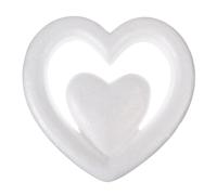 Molde Forma de Corazón de Espuma Color Claro 38cm para Manualidades | Hueco y Colgante, Fácil de Pegar, Base para Coronas, Bodas y San Valentín