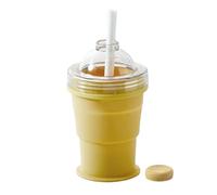 Molde Hacer Bolas Hielo - 325ml Silicona Hermetico Plegable Tapa Pajita, Fabricador Esferas | Botella Bebidas Portatil Para Leche Cerveza Refresco Coctel Gimnasio Oficina Viaje Senderismo