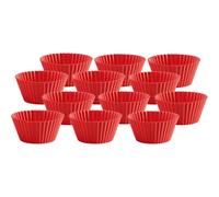 Molde individual para magdalena, juego de 12 piezas, 75 ml, silicona, rojo, Lékué