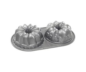 Molde para 2 bizcochos pequeños Duet Bundt® plateado Nordic Ware