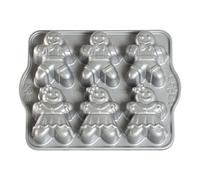 Molde para 6 hombrecitos de jengibre Gingerbread Kids Bundt® plateado Nordic Ware