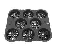 Molde para bollo de hamburguesa de silicona, 8 cavidades, calor de fácil liberación, antiadherente, Pan de hamburguesa, Pan de panadería para hornear en casa, uso en la cocina