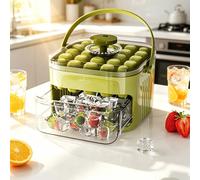 Molde para cubitos de hielo de 50 rejillas con tapa, bandeja de hielo de doble capa, caja de hielo reutilizable, herramientas para hacer hielo, almacenamiento de hielo, máquina de hielo green