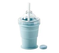 Molde para hacer bolas de hielo: 255 g de silicona ABS, reutilizable, a prueba de fugas, plegable, contenedor de de 325 ml, recipientes con tapa de pajita | Cerveza Soda Cóctel Enf