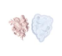 Molde para hacer velas de silicona de grado alimenticio Textura de silicona con elegantes ilustraciones en relieve de ángel y molde para hacer velas de grado alimenticio de fácil liberación