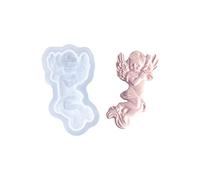 Molde para hacer velas de silicona de grado alimenticio Textura de silicona con elegantes ilustraciones en relieve de ángel y molde para hacer velas de grado alimenticio de fácil liberación
