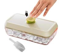 Molde para hielo congelador, 23,8 x 12,6 x 8,7 cm, novedoso molde para | Silicona libre | Contenedor Con Tapa Juego De Bandeja Apilable Durable, Producto Cuadrado Grande Para Bebidas Frías, Par