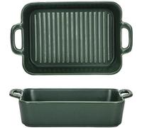 Molde para hornear antiadherente, ideal para cenas y postres. Juego de moldes de cerámica rectangulares, recipiente para cocinar. Molde para pasteles con revestimiento antiadherente (Color: C)