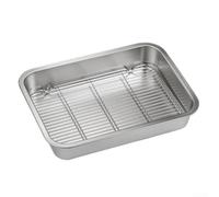 Molde para horno de acero inoxidable resistente con rejilla de refrigeración, bandeja de grasa para horno compatible con Bosch para Siemens, 31 x 24 cm (40 x 30 x 5 cm)