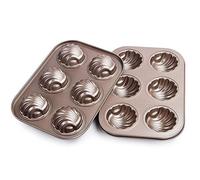 Molde para Magdalenas De webake (Superficie Antiadherente Molde de Horno para 6 madeleines, 2 Unidades, 26 x 18 cm)