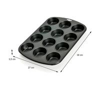 Molde para Magdalenas y Muffins Kaiser WMF de 12 Cavidades con Revestimiento Antiadherente, Incluye Pack de 60 Cápsulas de Papel Gratis