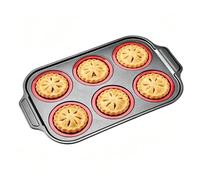 Molde para muffins de silicona para hornear - Soporte flexible de 6 cavidades | Moldes de silicona antiadherentes, para galletas brownies alimentos chocolate mantequilla postres almuerzo cocina