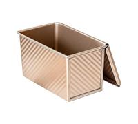 Molde para pan con tapa, 450 g de acero al carbono, molde antiadherente para tostadas, 21 x 12 x 11,4 cm, grande, 680 g, construcción profesional pesada, revestimiento sin PFOA para pan sándwich