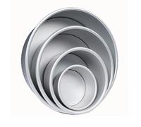 Molde para pastel redondo de Base fija de 4/6/8/10/12 pulgadas, molde de aluminio para pasteles DIY, molde para pastelería, molde para tarta de queso, herramientas de cocina antiadherentes de estaño F