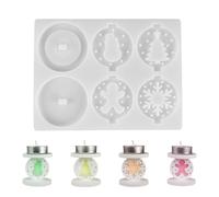 Molde para Portavelas de Resina Silicona Flexible Reutilizable | Molde Portavelas Copo de Nieve y Árbol cemento arcilla jabón resina manualidades decoración hogar