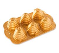 Molde para tartas BEEHIVE, para 6 minipasteles, dorado, Nordic Ware