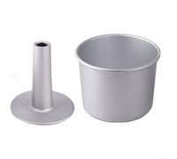 Molde para tartas de gasa de aleación de aluminio, antiadherente para molde con parte inferior extraíble para hornear uniformemente, utensilios huecos plateados para cocina en casa (5 pulgadas)