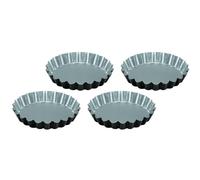 Molde para tartas SILVER ELEGANCE, juego de 4, 12 cm, negro, acero, Guardini