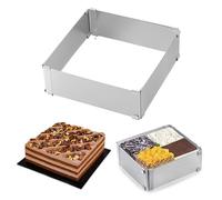 Molde Pastel Mousse Ajustable, Anillo Pastel Cuadrado Hornear, Molde Extensible Para Hornear, Molde Para Mousse de Acero Inoxidable, Aro Para Tartas Ajustable, Molde Tarta Mousse, Para Hacer Tartas