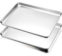 Molde rectangular de acero inoxidable, 40 x 30 x 25 cm, juego de moldes para tartas (2 piezas) - Molde/plancha rectangular apto para hornear y servir alimentos - Fácil de limpiar