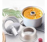 Molde redondo de gasa de 6 pulgadas de aleación de aluminio, base extraíble, apto para horno, para hornear fiestas de cumpleaños (4 pulgadas)