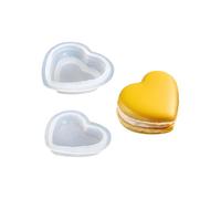 Molde redondo de silicona Calentar pastel de chocolate, forma de corazón | Accesorio reutilizable para macarons, resistente al calor, fácil de disolver, apto para lavavajillas, fácil de limpiar