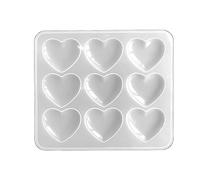 Molde tridimensional de silicona epoxi con forma de corazón de melocotón para mesa, decoración de cerámica suave, moldes de silicona epoxi, joyería