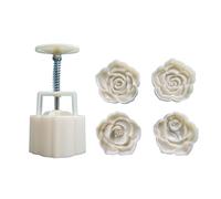 Moldes de flores de rosa con sello de galletas, máquina de presión manual para pastelería, herramientas para hornear pasteles para festivales de mediados de otoño, moldes de flores de rosa para