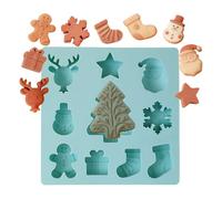 Moldes de galletas de Navidad, suministros de silicona para hornear con 10 cavidades, moldes para hacer chocolate, para panaderos caseros, amantes de los postres, planificadores de , cocina