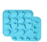 Moldes de silicona de concha, 2 piezas, moldes de mariscos, caracol y estrella de mar para chocolate, caramelos, decoración de pasteles y manualidades, resistentes al horno y congelador