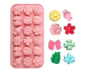 Moldes de Silicona para Dulces con Forma de Flor, 2 Piezas, Molde para Chocolate con Forma de Flor de Margarita, Lazo, Hoja, Gelatina, Hielo, Pudín, Jabón, Galletas, para Hacer Postres BLANCO