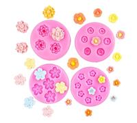 Moldes De Silicona Para Fondant Juego De 4 Piezas De Decoraciones De Chocolate Para Pastel Con Forma De Flor De Ciruelo Flor De Durazno Y Flor De Cerezo Color Rosa