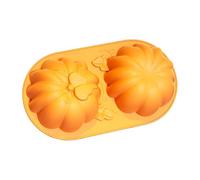 Moldes de silicona para hornear - Molde de pudín con forma de calabaza, molde de 2 cavidades para hacer pasteles caseros, instructores de clase de chocolate, Halloween, suministros para hornear
