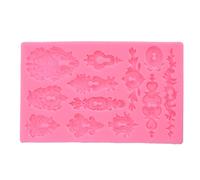Moldes de silicona para hornear muffins 3D, galletas con chispas de chocolate, pasteles, decoraciones de dulces DIY, rosa, 19,8x12,3x0,8 cm