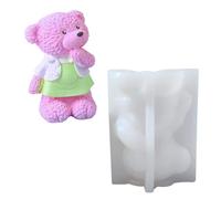 Moldes de silicona para velas de oso para hacer jabón de velas, molde de siliconas de animales multiusos, moldes para hornear fáciles de desmoldar, molde de oso