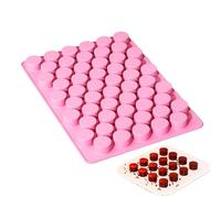 Moldes de silicona redondos, 55 cavidades Non-Stick Baking Maker, 15,4 x 22,2 cm/6,06 x 8,74 Inches Homemade Cupcake Gummy Candy Fondant Fire Wax Mold Supply Silicones