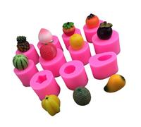 Moldes de silicona reutilizables en forma de fruta en miniatura con 11 formas para hornear, moldes de chocolate, aptos para lavavajillas, utensilios de cocina, siliconas de frutas