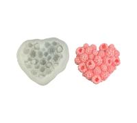 Moldes flexibles antiadherentes para hornear con forma de corazón y frambuesa, moldes de silicona seguros para postres, ideales para postres caseros y golosinas para fiestas, suministros creativos en